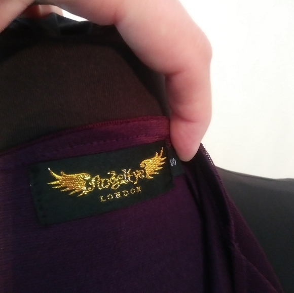 Angel Eye Two Tone Scoop Neck Blouse, Purples, Size Small - Picture 5 of 6